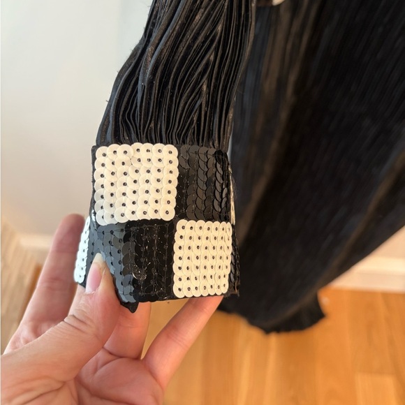 Vintage 80s Black and White Checkered Women's Dress - Picture 2 of 6